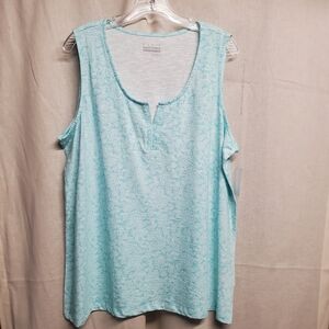 Basic Editions Sky Blue Patterned Top
